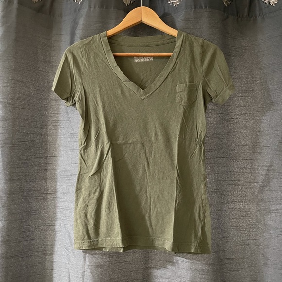 Tops | Army Green Boyfriend Tee | Poshmark